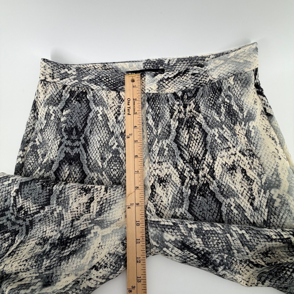 ZARA BASIC Snake Print Pants Women Size S High Rise Straight Leg Trousers - Picture 7 of 9